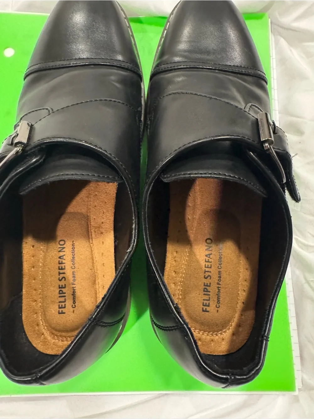 Boys 3m Black Leather Monk Strap Shoes